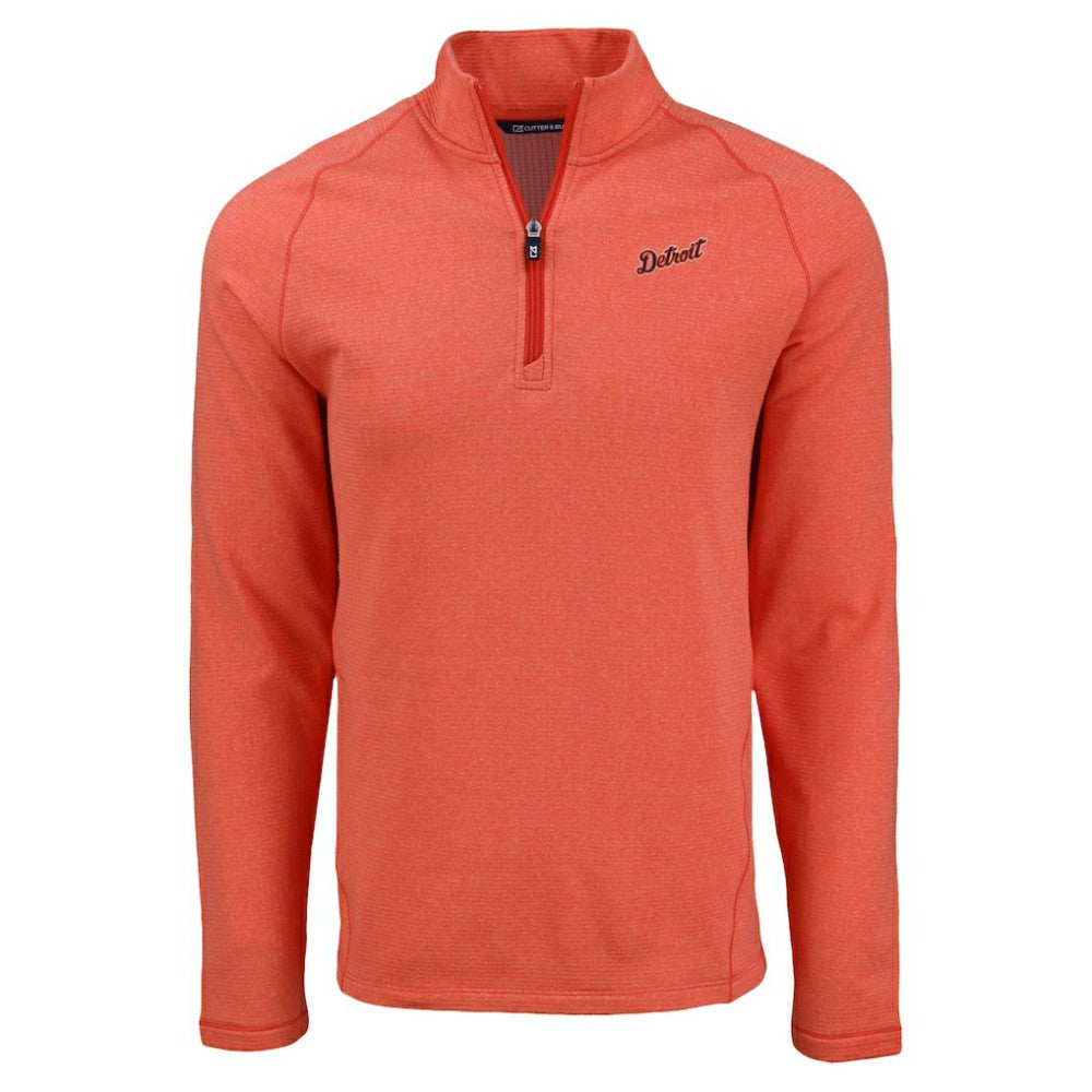 MLB Detroit Tigers Cutter & Buck Peshastin Eco Fleece Recycled Raglan Quarter-Zip Top