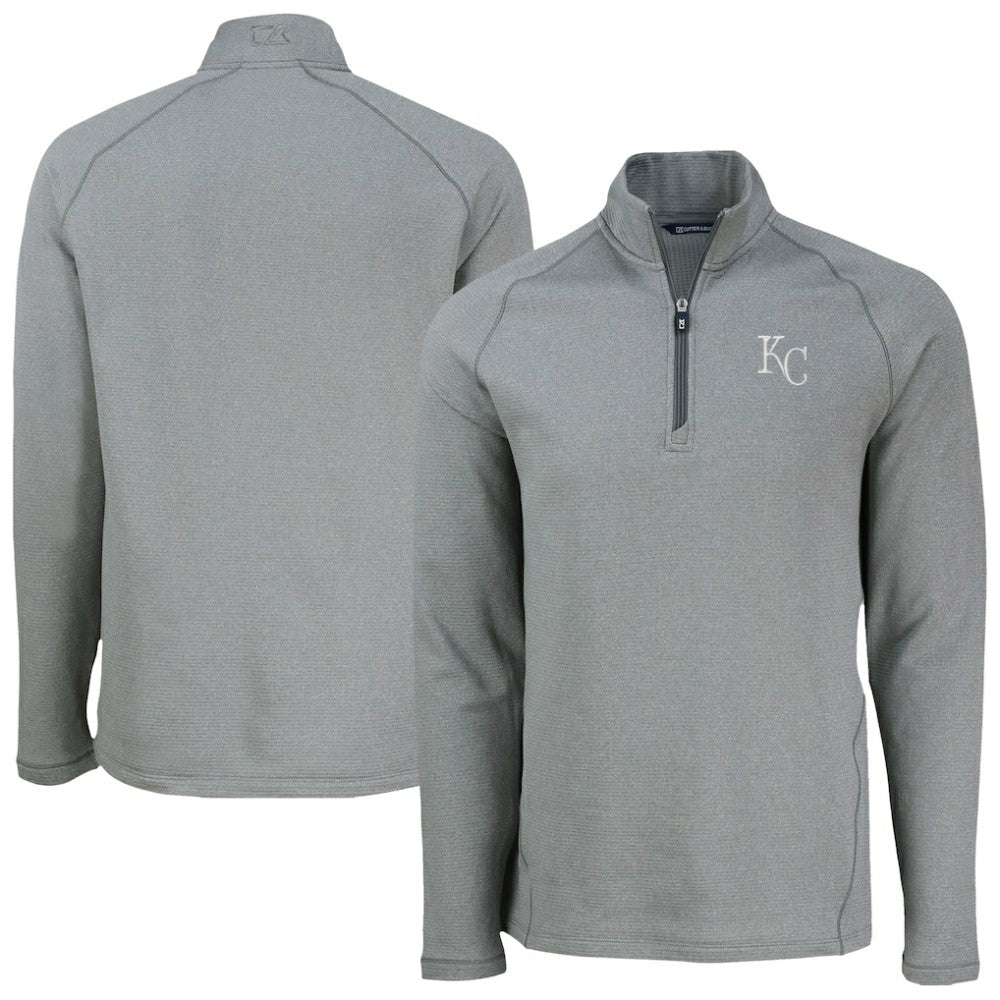 MLB Kansas City Royals Cutter & Buck Peshastin Eco Fleece Recycled Raglan Quarter-Zip Top