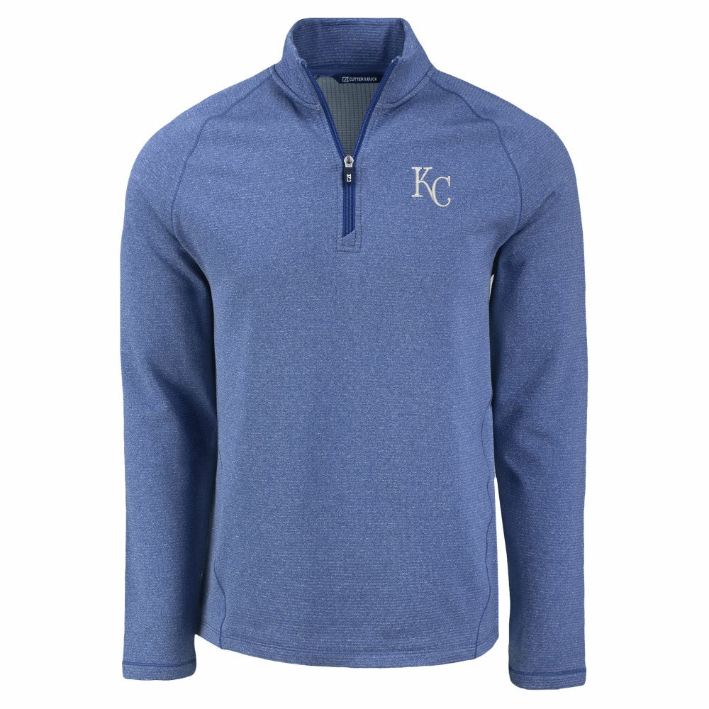 MLB Kansas City Royals Cutter & Buck Peshastin Eco Fleece Recycled Raglan Quarter-Zip Top