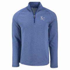 MLB Kansas City Royals Cutter & Buck Peshastin Eco Fleece Recycled Raglan Quarter-Zip Top