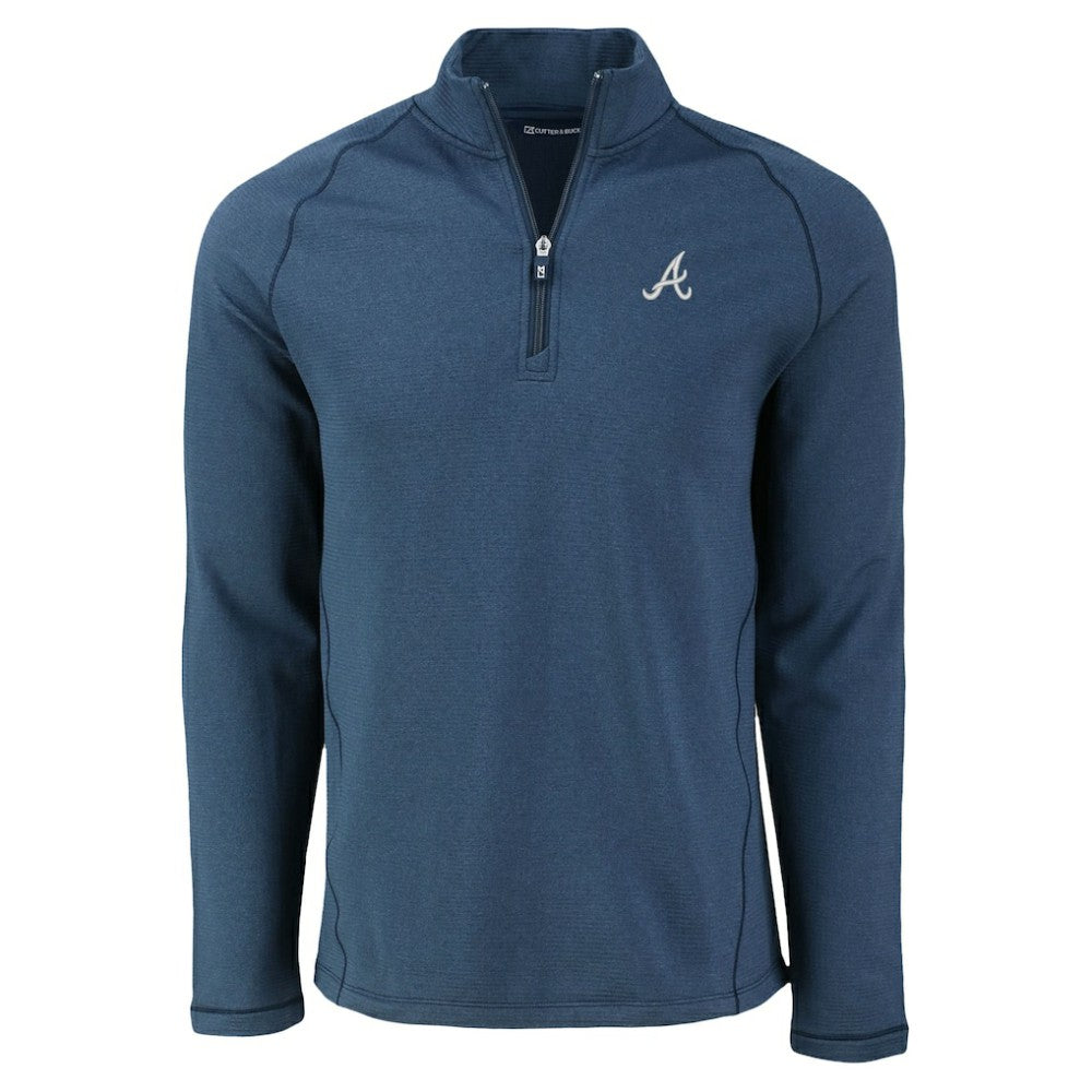 MLB Atlanta Braves Cutter & Buck Peshastin Eco Fleece Recycled Raglan Quarter-Zip Top