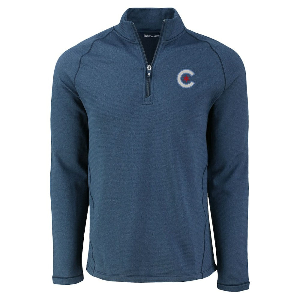 MLB Chicago Cubs Cutter & Buck Peshastin Eco Fleece Recycled Raglan Quarter-Zip Top