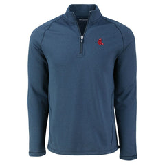 MLB Boston Red Sox Cutter & Buck Peshastin Eco Fleece Recycled Raglan Quarter-Zip Top