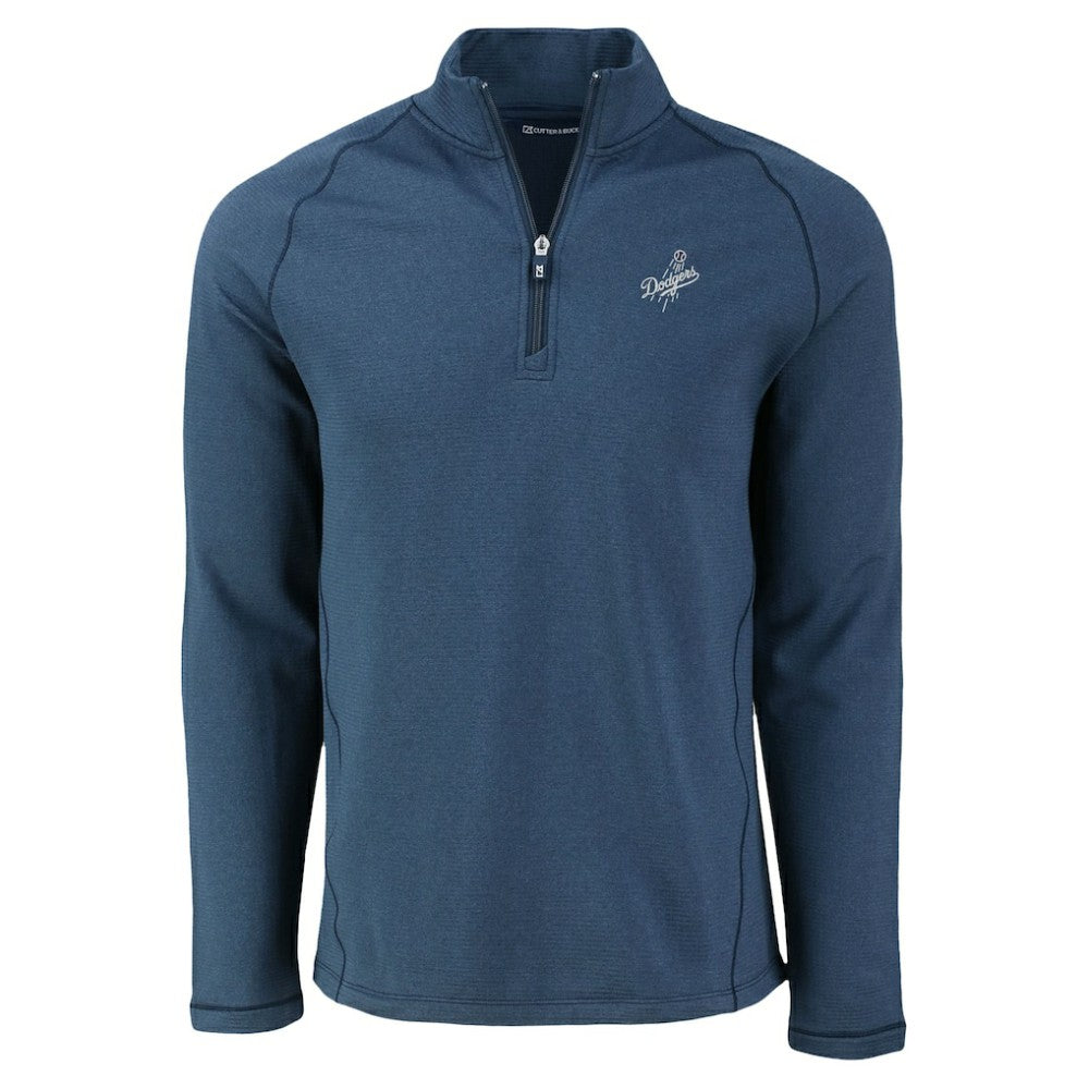 MLB Los Angeles Dodgers Cutter & Buck Peshastin Eco Fleece Recycled Raglan Quarter-Zip Top