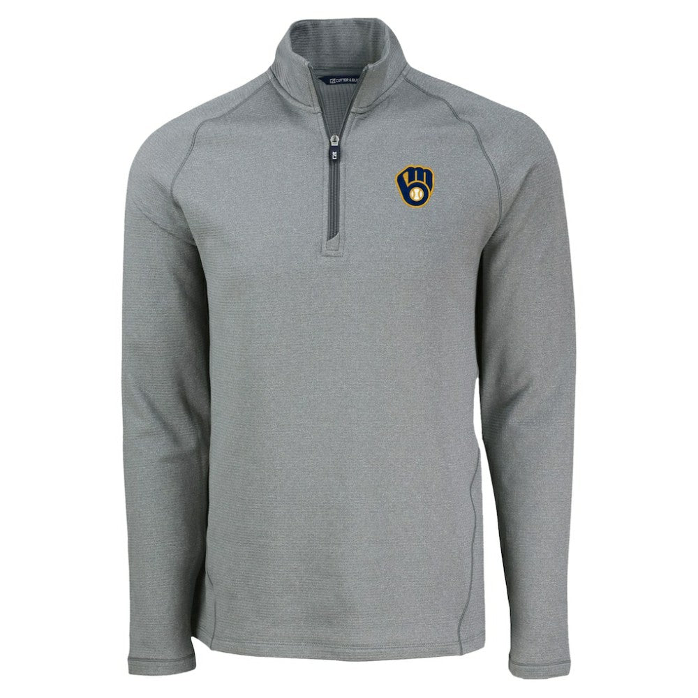 MLB Milwaukee Brewers Cutter & Buck Peshastin Eco Fleece Recycled Raglan Quarter-Zip Top