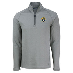 MLB Milwaukee Brewers Cutter & Buck Peshastin Eco Fleece Recycled Raglan Quarter-Zip Top