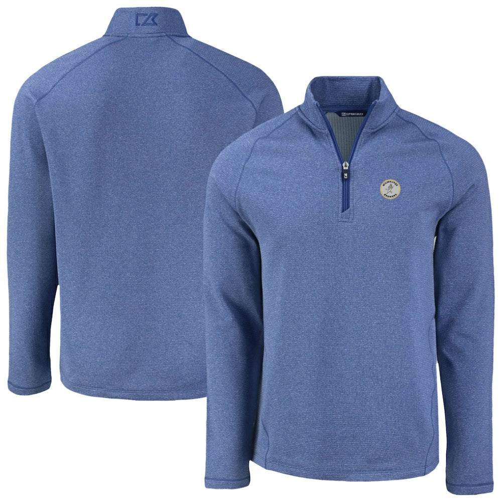 MLB Milwaukee Brewers Cutter & Buck Peshastin Eco Fleece Recycled Raglan Quarter-Zip Top