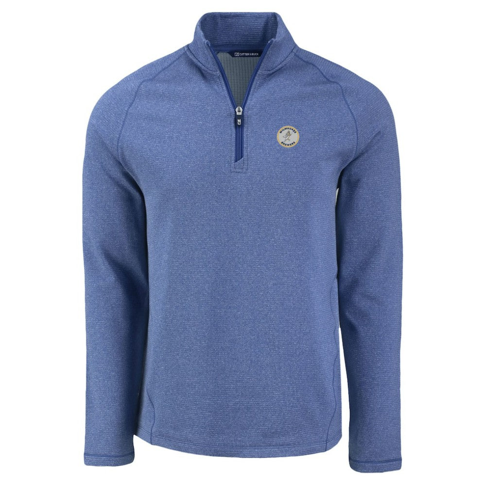 MLB Milwaukee Brewers Cutter & Buck Peshastin Eco Fleece Recycled Raglan Quarter-Zip Top