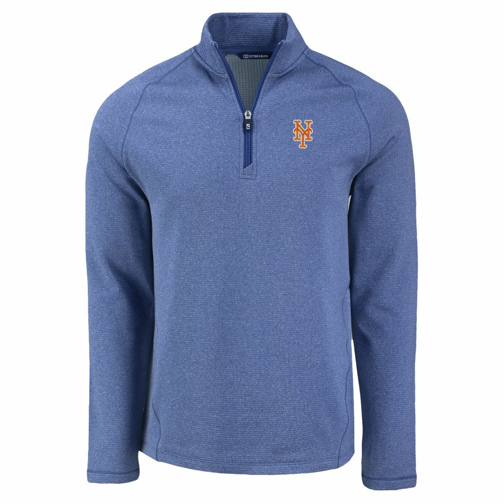 MLB New York Mets Cutter & Buck Peshastin Eco Fleece Recycled Raglan Quarter-Zip Top