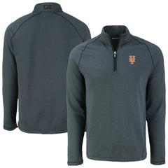 MLB New York Mets Cutter & Buck Peshastin Eco Fleece Recycled Raglan Quarter-Zip Top