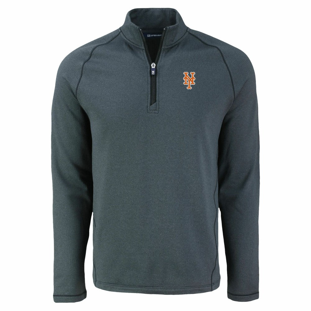 MLB New York Mets Cutter & Buck Peshastin Eco Fleece Recycled Raglan Quarter-Zip Top