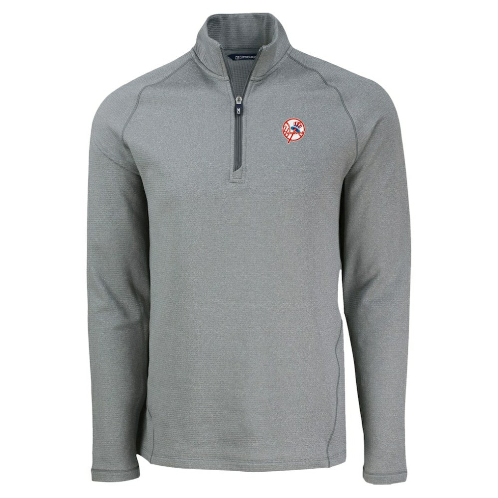 MLB New York Yankees Cutter & Buck Peshastin Eco Fleece Recycled Raglan Quarter-Zip Top
