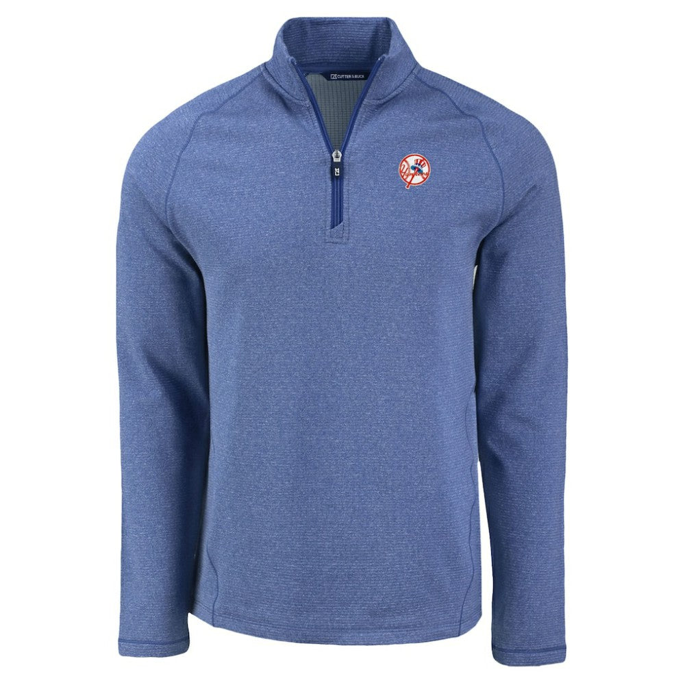 MLB New York Yankees Cutter & Buck Peshastin Eco Fleece Recycled Raglan Quarter-Zip Top