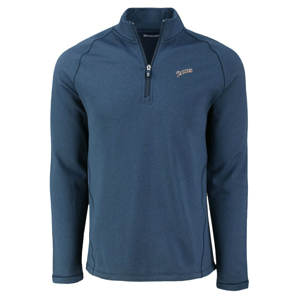 MLB San Diego Padres Cutter & Buck Peshastin Eco Fleece Recycled Raglan Quarter-Zip Top