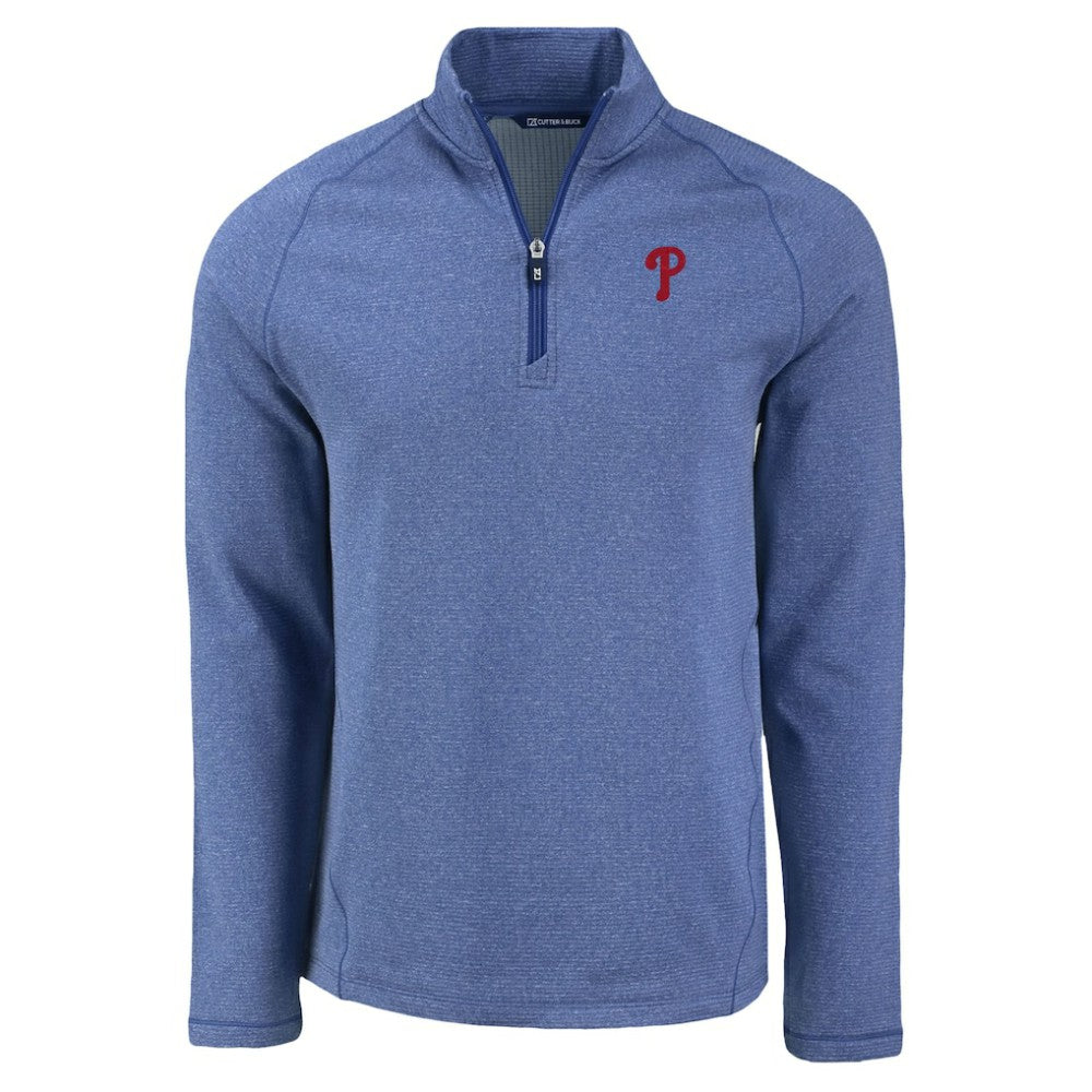 MLB Philadelphia Phillies Cutter & Buck Peshastin Eco Fleece Recycled Raglan Quarter-Zip Top