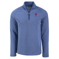 MLB Philadelphia Phillies Cutter & Buck Peshastin Eco Fleece Recycled Raglan Quarter-Zip Top