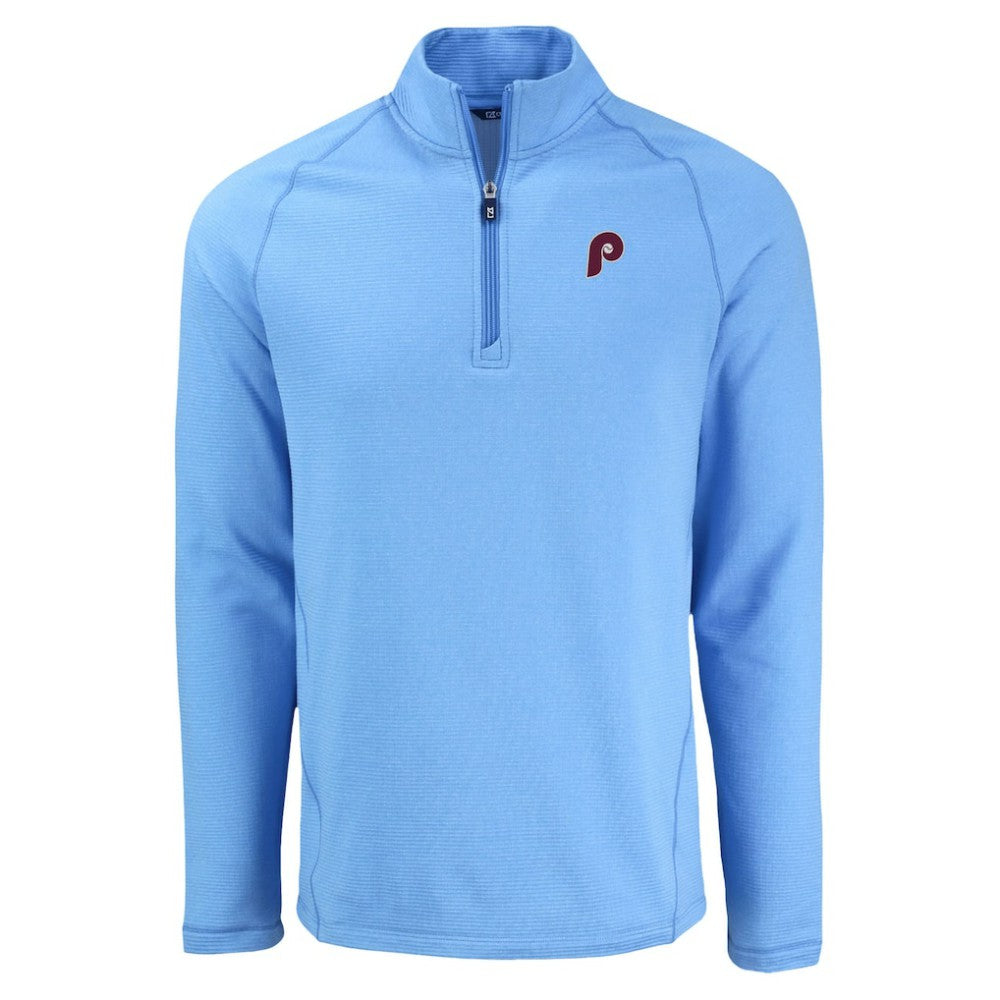 MLB Philadelphia Phillies Cutter & Buck Peshastin Eco Fleece Recycled Raglan Quarter-Zip Top