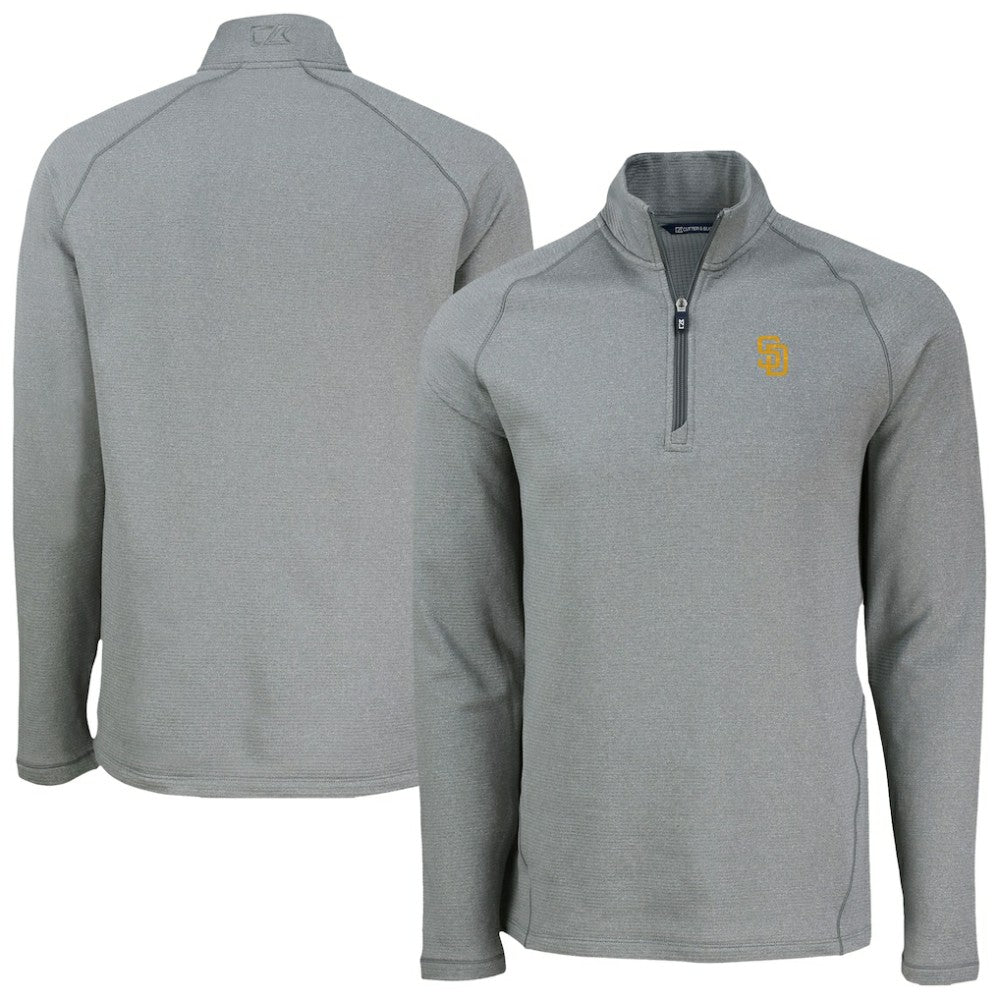 MLB San Diego Padres Cutter & Buck Peshastin Eco Fleece Recycled Raglan Quarter-Zip Top