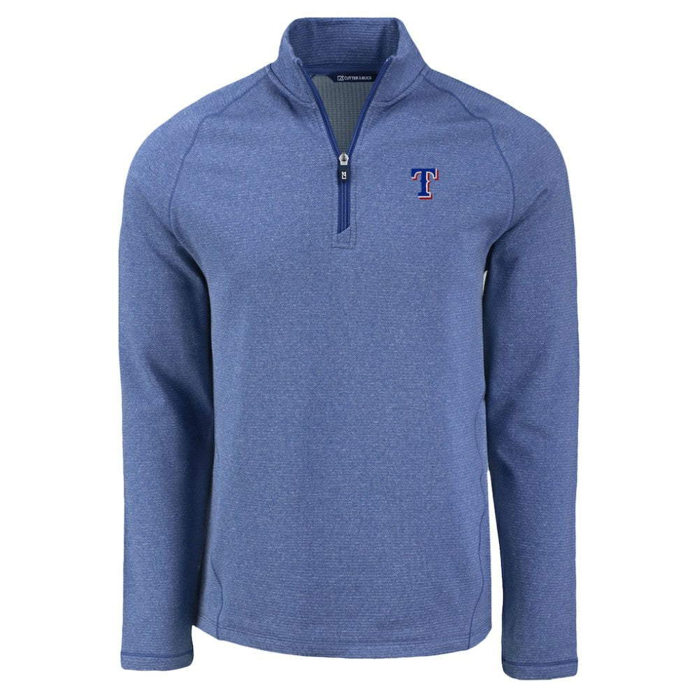 MLB Texas Rangers Cutter & Buck Peshastin Eco Fleece Recycled Raglan Quarter-Zip Top