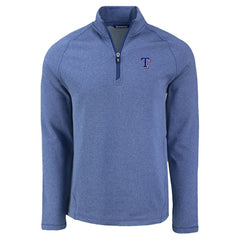 MLB Texas Rangers Cutter & Buck Peshastin Eco Fleece Recycled Raglan Quarter-Zip Top