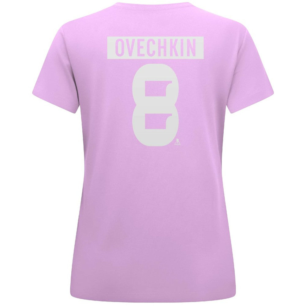 NHL Lavender Alexander Ovechkin Washington Capitals Levelwear Women's Hockey Fights Cancer Anthem Name & Number T-Shirt