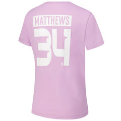 NHL Lavender Auston Matthews Toronto Maple Leafs Levelwear Women's Hockey Fights Cancer Anthem Name & Number T-Shirt