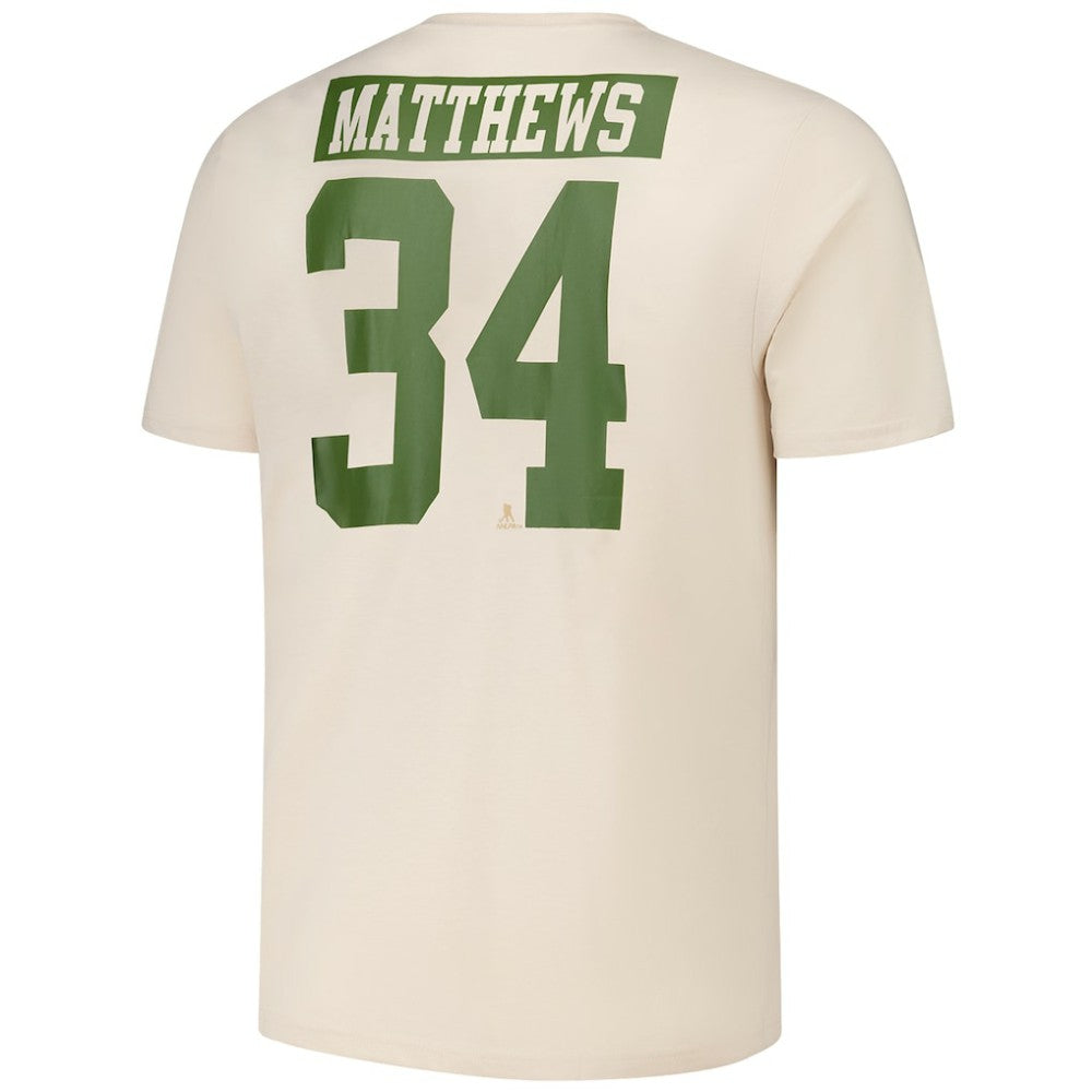 NHL Khaki Auston Matthews Toronto Maple Leafs Levelwear 2024 NHL Military Appreciation Richmond Delta Player Name & Number T-Shirt