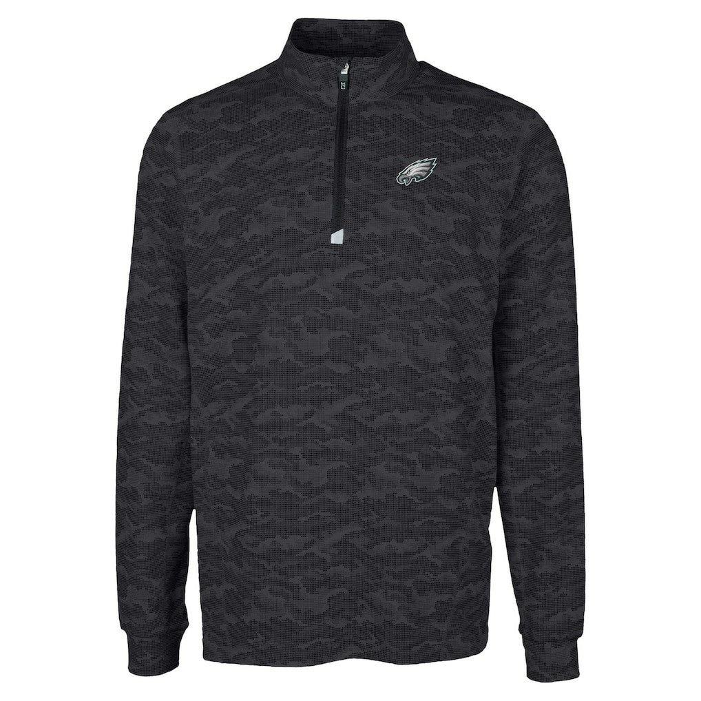 Cutter & Buck Traverse Camo Print Stretch Quarter-Zip Top - Philadelphia Eagles