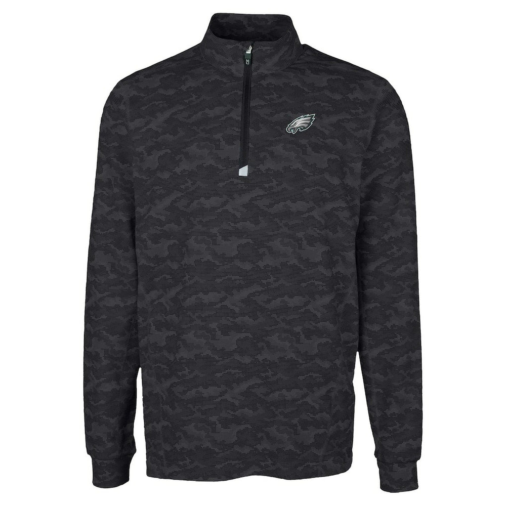 Cutter & Buck Traverse Camo Print Stretch Quarter-Zip Top - Philadelphia Eagles