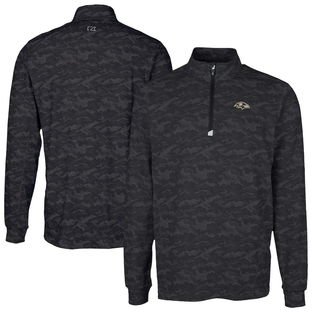 Cutter & Buck Traverse Camo Print Stretch Quarter-Zip Top - Baltimore Ravens