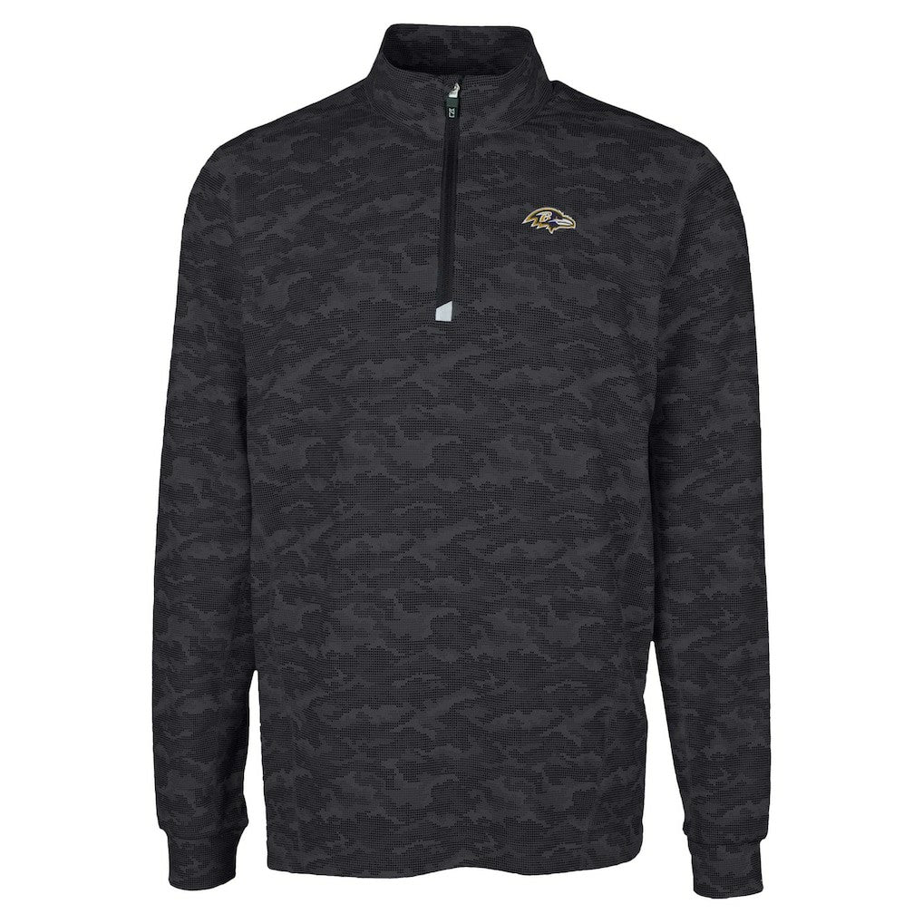 Cutter & Buck Traverse Camo Print Stretch Quarter-Zip Top - Baltimore Ravens