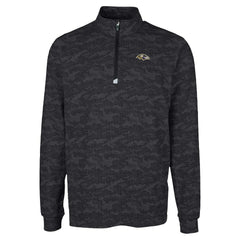 Cutter & Buck Traverse Camo Print Stretch Quarter-Zip Top - Baltimore Ravens