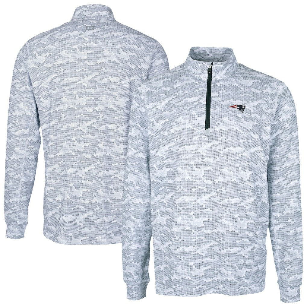 Cutter & Buck Traverse Camo Print Stretch Quarter-Zip Top - New England Patriots