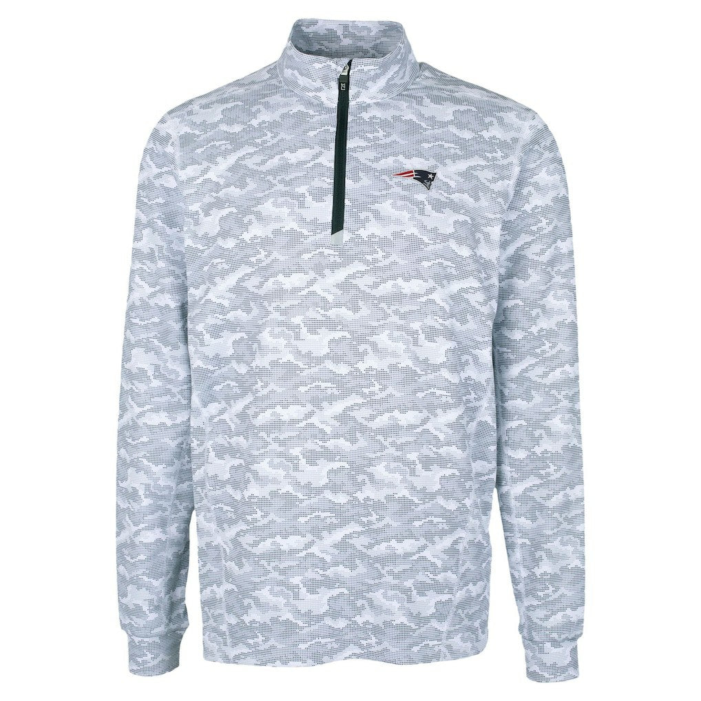 Cutter & Buck Traverse Camo Print Stretch Quarter-Zip Top - New England Patriots