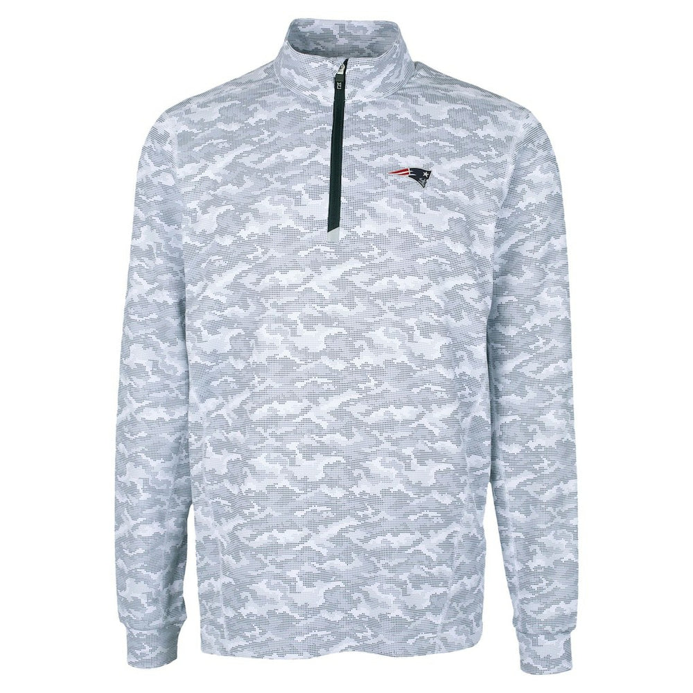 Cutter & Buck Traverse Camo Print Stretch Quarter-Zip Top - New England Patriots