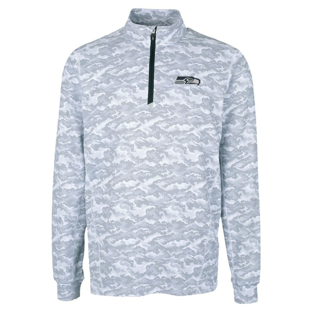 Cutter & Buck Traverse Camo Print Stretch Quarter-Zip Top - Seattle Seahawks