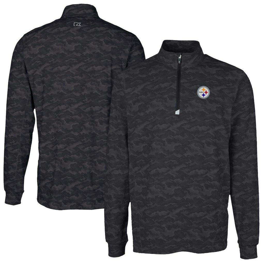 Cutter & Buck Traverse Camo Print Stretch Quarter-Zip Top - Pittsburgh Steelers