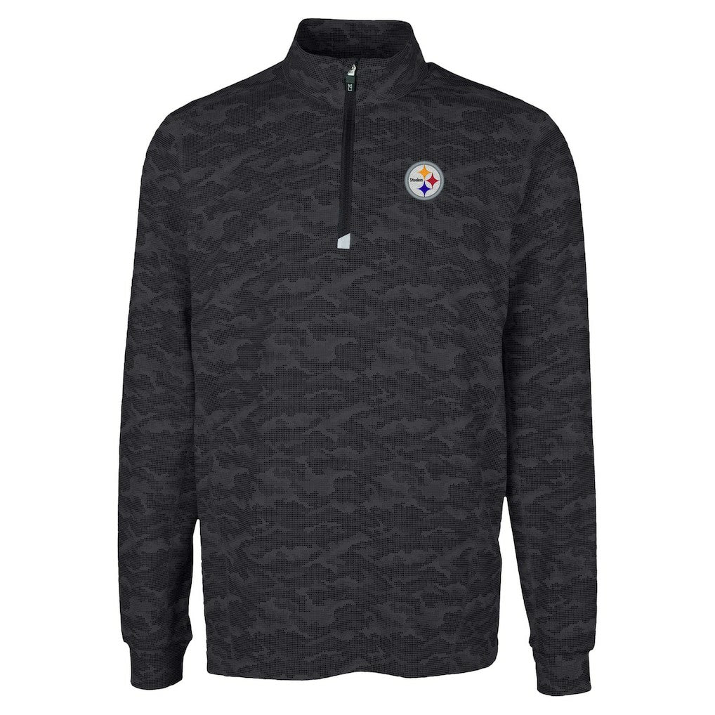 Cutter & Buck Traverse Camo Print Stretch Quarter-Zip Top - Pittsburgh Steelers