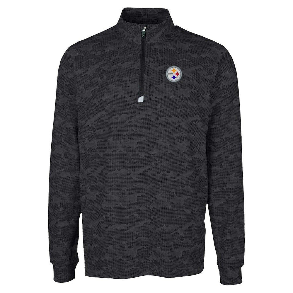 Cutter & Buck Traverse Camo Print Stretch Quarter-Zip Top - Pittsburgh Steelers