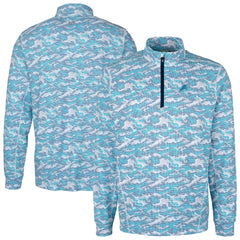 Cutter & Buck Traverse Camo Print Stretch Quarter-Zip Pullover Top - Detroit Lions