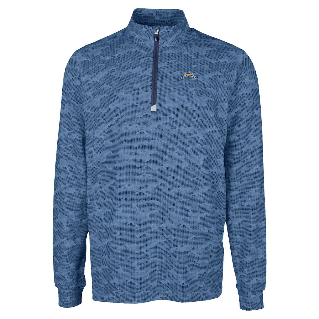 Cutter & Buck Traverse Camo Print Stretch Quarter-Zip Top - Los Angeles Chargers