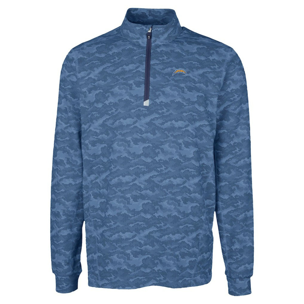 Cutter & Buck Traverse Camo Print Stretch Quarter-Zip Top - Los Angeles Chargers