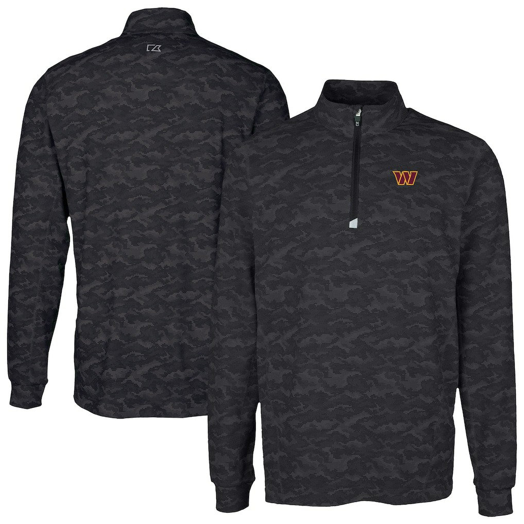 Cutter & Buck Traverse Camo Print Stretch Quarter-Zip Top - Washington Commanders
