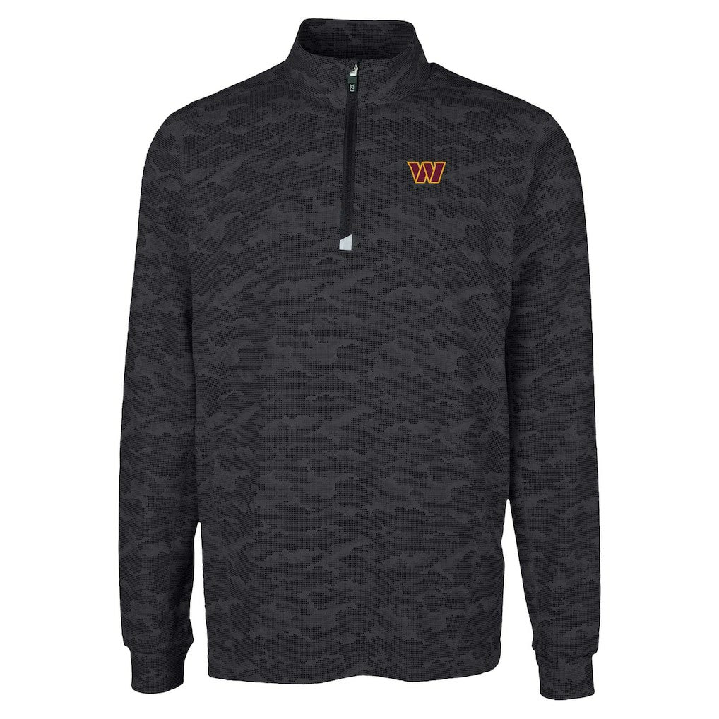 Cutter & Buck Traverse Camo Print Stretch Quarter-Zip Top - Washington Commanders