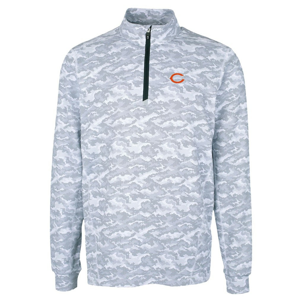 Cutter & Buck Traverse Camo Print Stretch Quarter-Zip Top - Chicago Bears