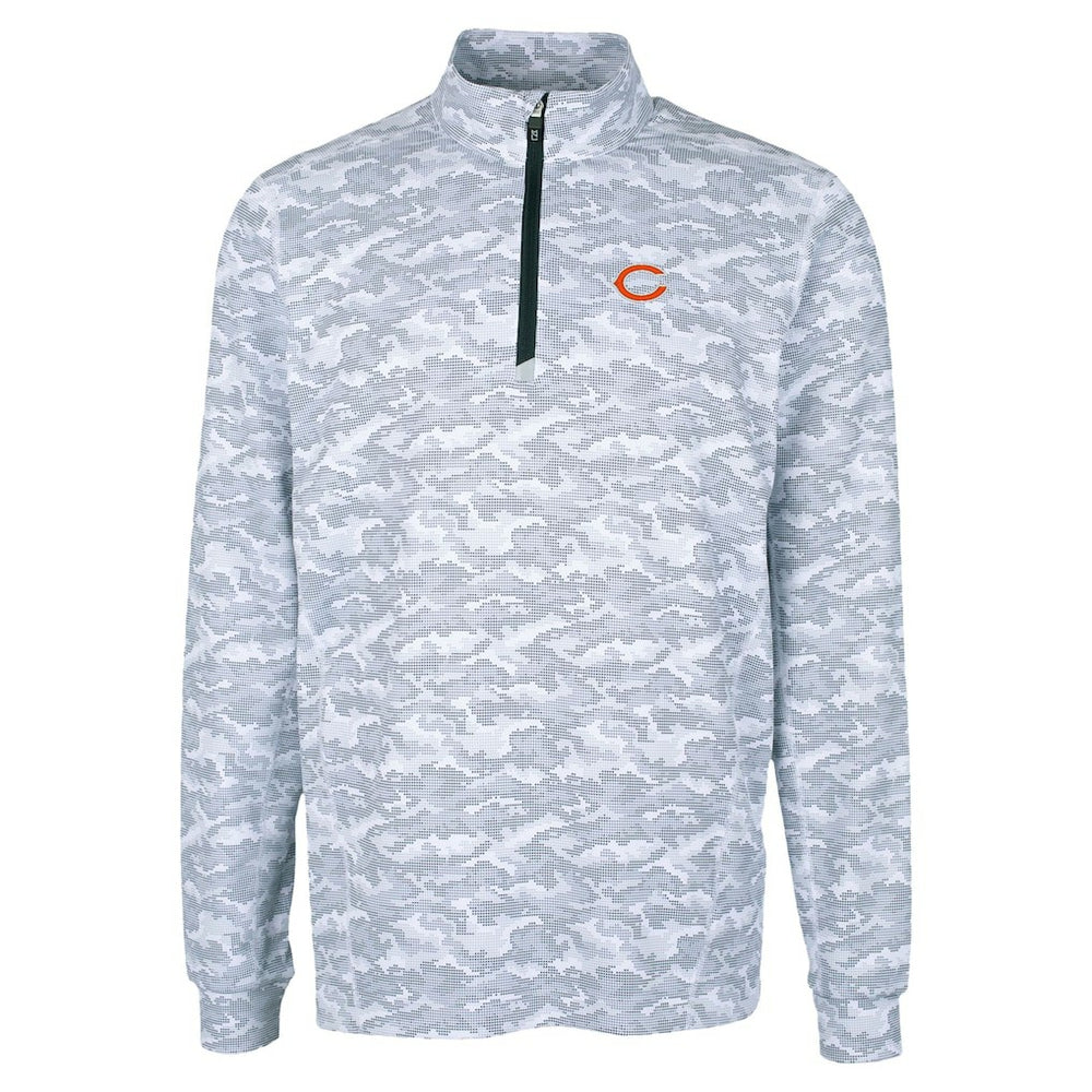 Cutter & Buck Traverse Camo Print Stretch Quarter-Zip Top - Chicago Bears