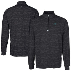 Cutter & Buck Traverse Camo Print Stretch Quarter-Zip Top - Carolina Panthers