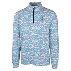 Cutter & Buck Traverse Camo Print Stretch Quarter-Zip Pullover Top - Indianapolis Colts