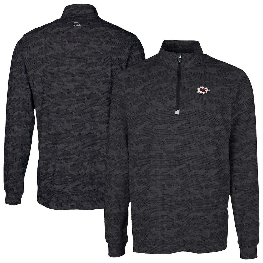 Cutter & Buck Traverse Camo Print Stretch Quarter-Zip Top - Kansas City Chiefs