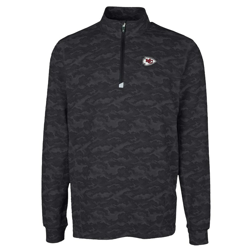 Cutter & Buck Traverse Camo Print Stretch Quarter-Zip Top - Kansas City Chiefs